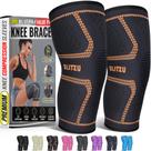 Joelheira BLITZU Compression para mulheres e homens Orange XL, pacote com 2 Joelheira BLITZU Compression para mulheres e homens Orange XL, pacote com 2