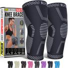 Joelheira BLITZU Compression para mulheres e homens, pacote com 2 unidades Jet Black XL