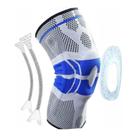 Joelheira Compressão Pad Silicone Aço Flexível Estabilidade Futebol Esportiva Musculação Tênis Cross