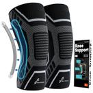 Joelheira Sportneer Copper Kneer, manga de compressão de joelho preta
