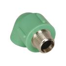 Joelho 90 M-F PPR Inserto Metálico 20MM X 1-2'' para Água Quente e Fria Verde Amanco