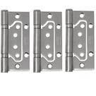 Jogo 03 Dobradiças Plana Sobrepor 4x3(100x3,5mm)- Inox Escovado Lafonte