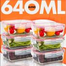 Jogo 06 Pote Vidro Hermético Marmita Mantimentos Tampa 640ml