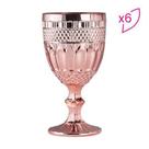 Jogo 06 Tacas Agua 345ml Vidro Rose Metalizado 28307 Rojemac