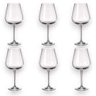 Jogo 06 Unidades de Taças de Cristal Bohemia Vinho 670ml