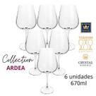 Jogo 06 unidades de taças vinho tinto 670ml cristal bohemia