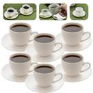 Jogo 06 Xicaras De Café Com Pires Porcelana Branca 100ml - Lyor