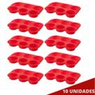 Jogo 10 Assadeira 6 CupCakes Silicone Antiaderente Sortida