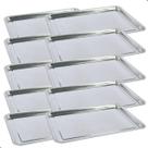 Jogo 10 Bandejas Retangular Aço Inox 45x35cm