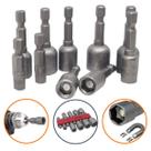 Jogo 10 Bits Soquete Chave Canhão Sextavado Cachimbo para Parafusadeira e Furadeira 4 5 6 7 8 9 10 11 12 e 13 mm