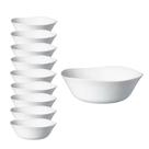 Jogo 10 Bowl de Vidro Opalino Branco Quadrado Tigela Molho Sobremesa 12cm Em Casa Tem