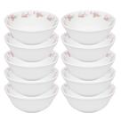 Jogo 10 Bowl Tigela Cumbuca Caldos Sobremesas Flowers Pink Vidro 400ml Em Casa Tem