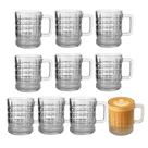 Jogo 10 Caneca de Vidro Café Cappuccino Quadrados Elusia 250ml Em Casa Tem
