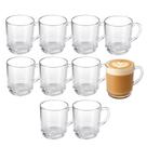 Jogo 10 Caneca de Vidro Cappuccino Café Chá Bebidas Quentes New Coffe Em Casa Tem 250ml