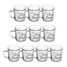 Jogo 10 Caneca de Vidro Preciso de Café para Levantar Lyor 200ml