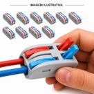 Jogo 10 Conectores De Fio Eletrico 2 Vias 32a 250v Borne Duplo Rápido Seguro Jogo 10 Conectores De Fio Eletrico 2 Vias 32a 250v Borne Duplo Rápido Seguro