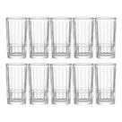 Jogo 10 Copo Alto de Vidro Lapidado Transparente para Água e Drinks Cristalle Haüskraft 385ml