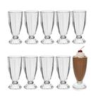 Jogo 10 Copo De Milk Shake Taça De Vidro Transparente Sorveteria 380ml Em Casa Tem