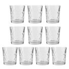 Jogo 10 Copo de Vidro Transparente para Whisky Diamond 360ml Em Casa Tem