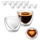 Jogo 10 Copos Caneca De Vidro Dupla Camada Coração Love 90ml