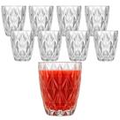 Jogo 10 Copos de Vidro Diamond Água Suco Vitamina Coquetel Long Drink Multiuso 300ML