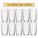 Jogo 10 Copos Oca 300 ML Transparente Elegante Bebibas Sucos