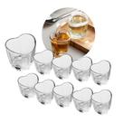 Jogo 10 Copos para Shot de Vidro Dose Degustação Coração Transparente Lyor 50ml