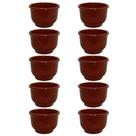 Jogo 10 Cumbucas 750ml Marrom Plástico Reforçado Tigela Caldo Feijoada Cumbuca Sopa Lanchonete Bar