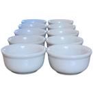 Jogo 10 Cumbucas tigelas de Porcelana Branca 120ml Forno e Microondas