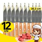 Jogo 10 Facas Inox 30,3cm Lâmina Afiada e Cabo Madeira para Todos os Tipos de Corte Jogo 10 Facas Inox 30,3cm Lâmina Afiada e Cabo Madeira para Todos os Tipos de Corte