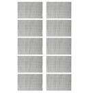 Jogo 10 Lugar Americano Retangular Mesa PVC Dotted Cinza 45x30cm Lyor