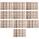 Jogo 10 Lugar Americano Retangular Mesa PVC Grid Branco Preto 45x30cm Lyor
