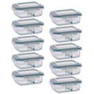 Jogo 10 Potes 640ml Divisória Hermético Marmita Microondas