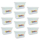 Jogo 10 Potes de 1 Litro Tampa Com Trava, Marmita Alta Reutilizável Organizador Retangular BPA Free