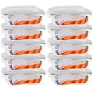 Jogo 10 Potes de Vidro Marmita Tampa 4 Trava Hermética 640ml