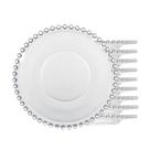 Jogo 10 Prato de Sobremesa Cristal Pearl Clear Transparente Bolinha Wolff 19cm