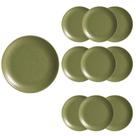 Jogo 10 Prato de Sobremesa de Cerâmica Verde Coup Organic Olive Alleanza