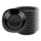 Jogo 10 Prato Fundo De Vidro Opalino Preto para Massas Risoto 21cm Quadrado Resistente Em Casa Tem