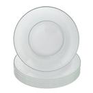 Jogo 10 Prato Raso De Vidro Gema Plus Transparente 25cm Class Home