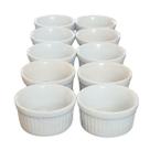Jogo 10 Ramequim / Tigelas 40ml Forma canelada - Kit Porcelana Branca (2)