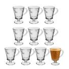 Jogo 10 Taça de Vidro para Cappuccino Lines Butterfly Borboleta Wolff 240ml