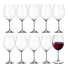 Jogo 10 Taça para Vinho Tinto 740ml em Cristal Transparente Wolff