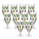 Jogo 10 Taças de Cristal Palm Tree Coqueiro para Água Suco Wolff 450ml