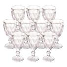 Jogo 10 Taças de Vidro com Borda Dourada Diamond Cor Transparente Água 300ml Class Home