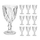 Jogo 10 Taças Diamond Diamante Vidro Grosso Agua Suco Vinho