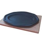 Jogo 10 Tepan 26x16cm Ferro Fundido e 10 Aparador em Madeira