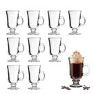 Jogo 10 Xícara para Cappuccino e Café Caneca Irish Irlandesa Vidro Transparente 114ml Haüskraft