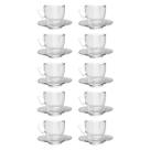 Jogo 10 Xícaras Chá C/ Pires 220mL Mesa Posta Transparente Jogo 10 Xícaras Chá C/ Pires 220mL Mesa Posta Transparente