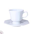 Jogo 10 Xícaras Chá Com Pires Porcelana Schmidt Prisma 200ml