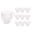Jogo 10 Xícaras de Chá de Vidro Cristal Lile Lyor Cor Transparente 200ml